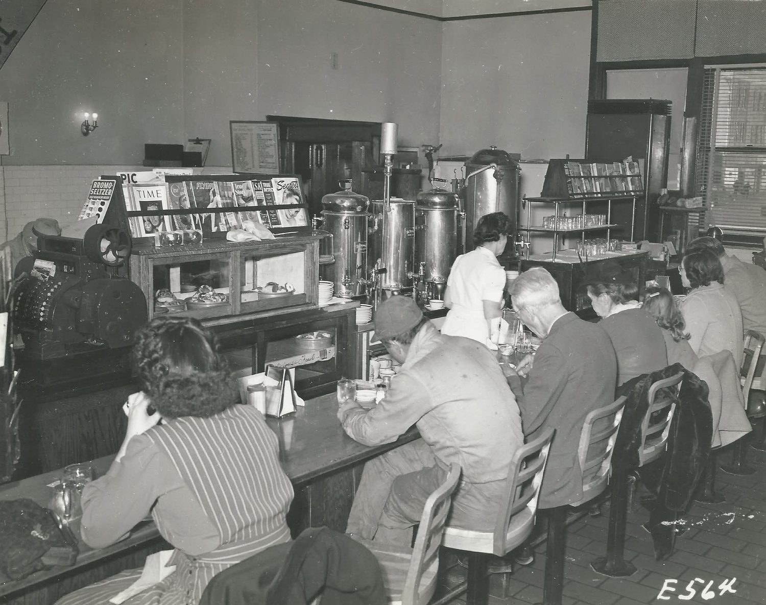Patrons at the Mandan, North Dakota beanery